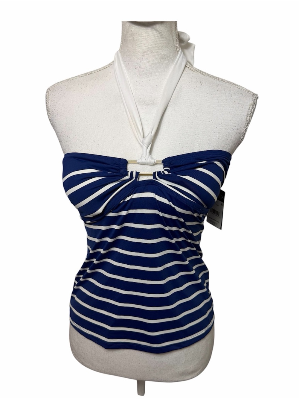 Lauren Ralph Lauren Blue White Striped Tankini Women's Size 6 NWT